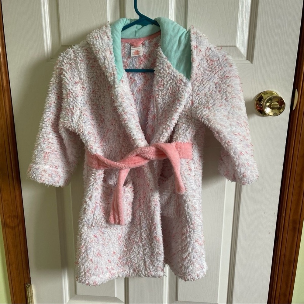 Cat & Jack girls Fuzzy Multicolor Robe 4/5T